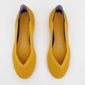 Rothy's Lemon Drop The‎ Flat Round Slip On Knit Shoes Buttery Yellow Marigold 5